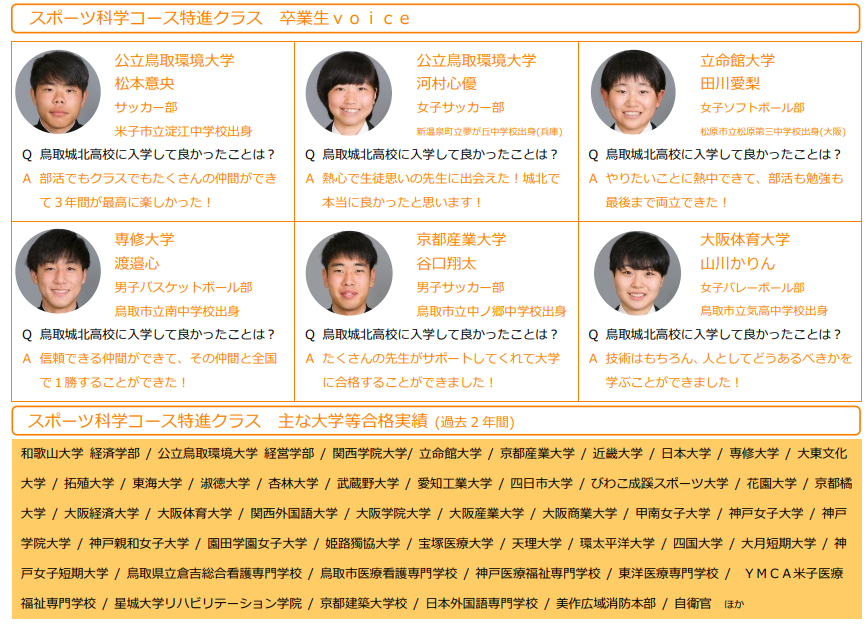 進路情報 鳥取城北高等学校